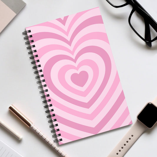 Bubblegum Heart Spiral Notebook