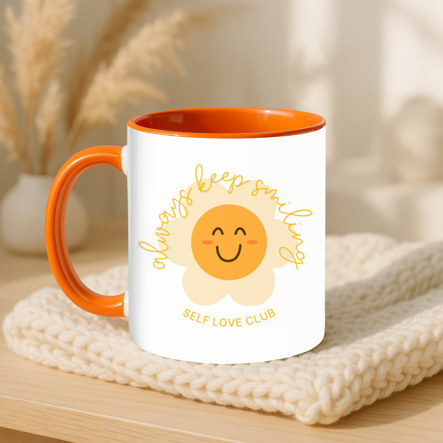 Always Keep Smiling Orange Mug
