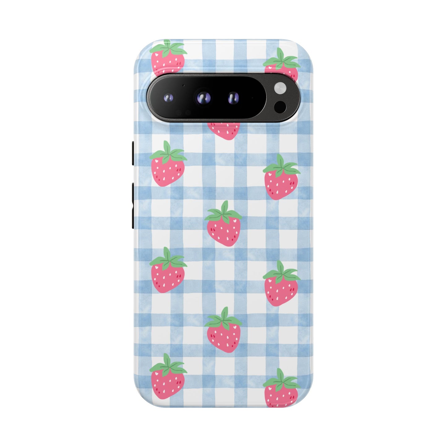 Strawberry Gingham Protective Phone Case