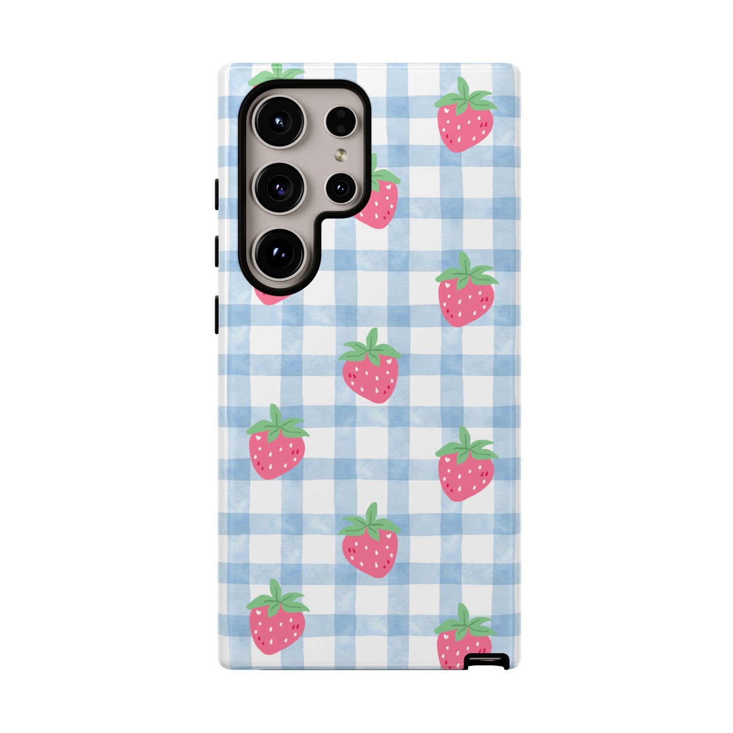 Strawberry Gingham Protective Phone Case