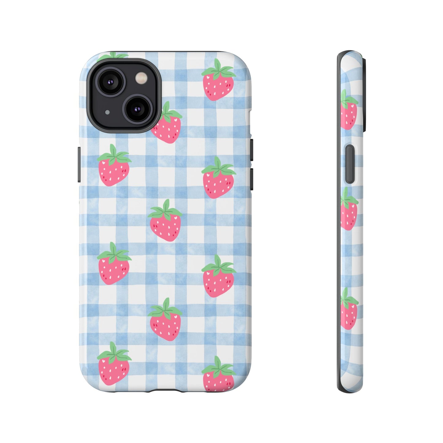 Strawberry Gingham Protective Phone Case
