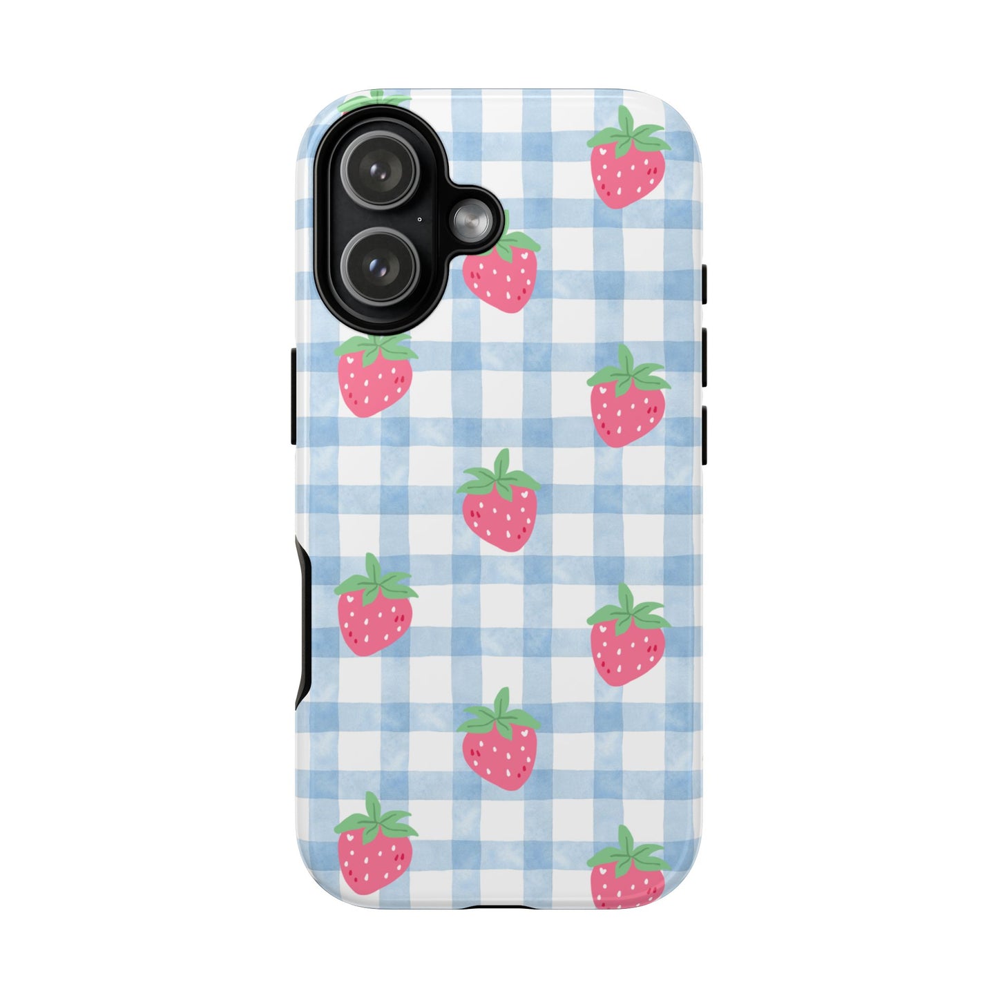Strawberry Gingham Protective Phone Case