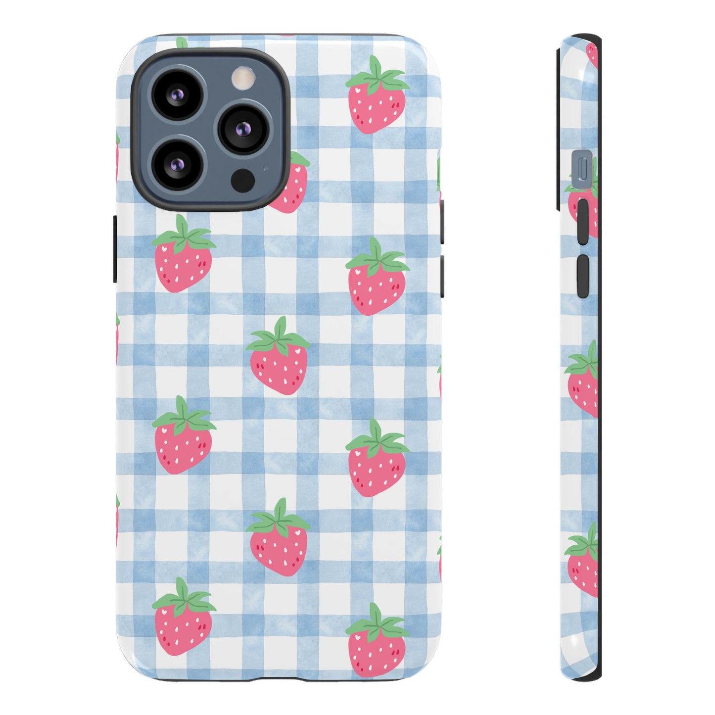 Strawberry Gingham Protective Phone Case