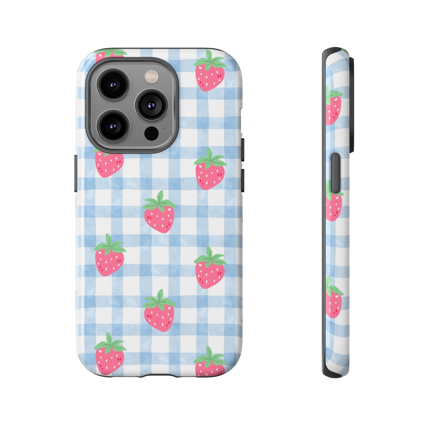 Strawberry Gingham Protective Phone Case