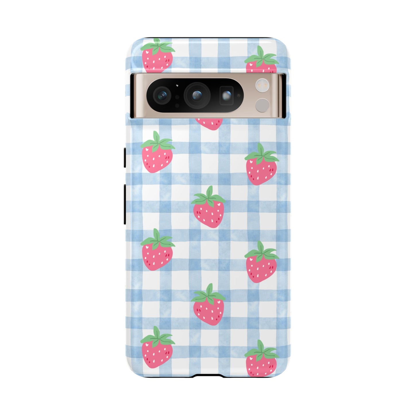 Strawberry Gingham Protective Phone Case