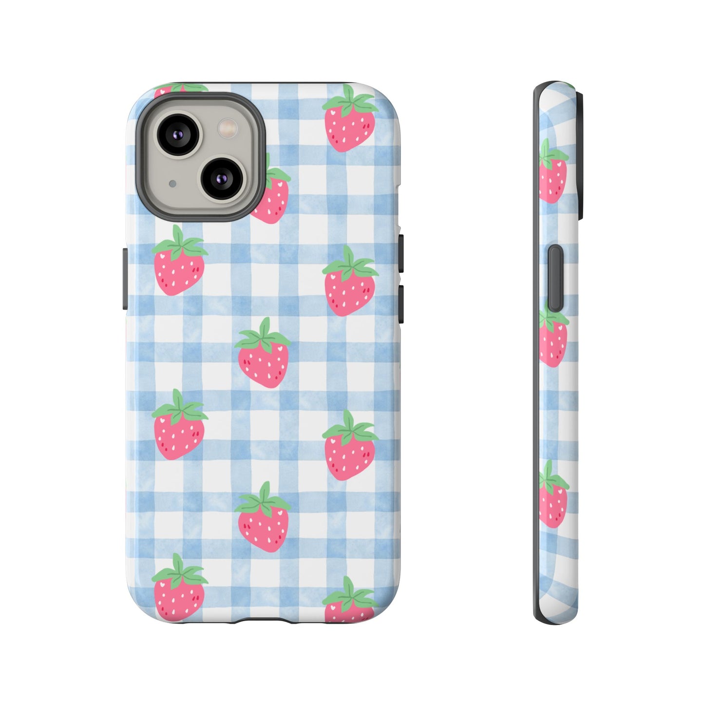 Strawberry Gingham Protective Phone Case