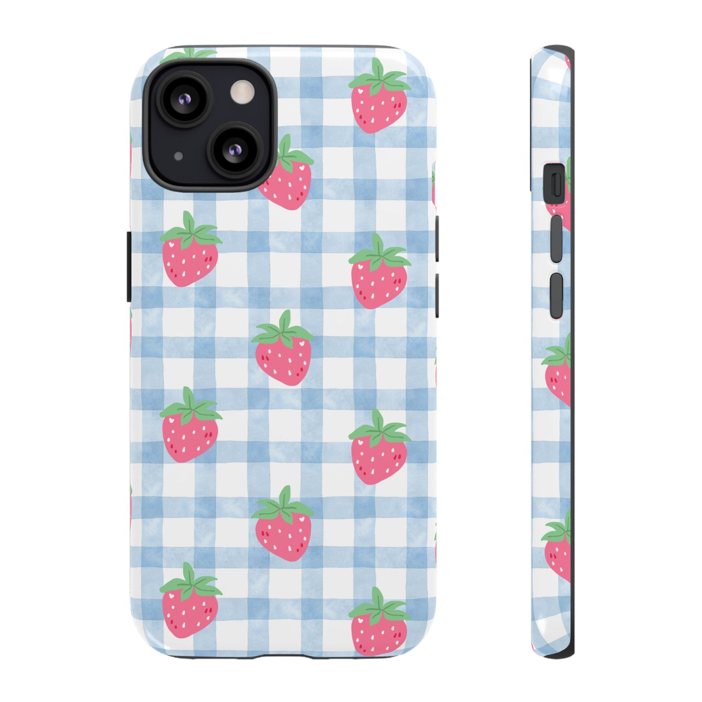 Strawberry Gingham Protective Phone Case