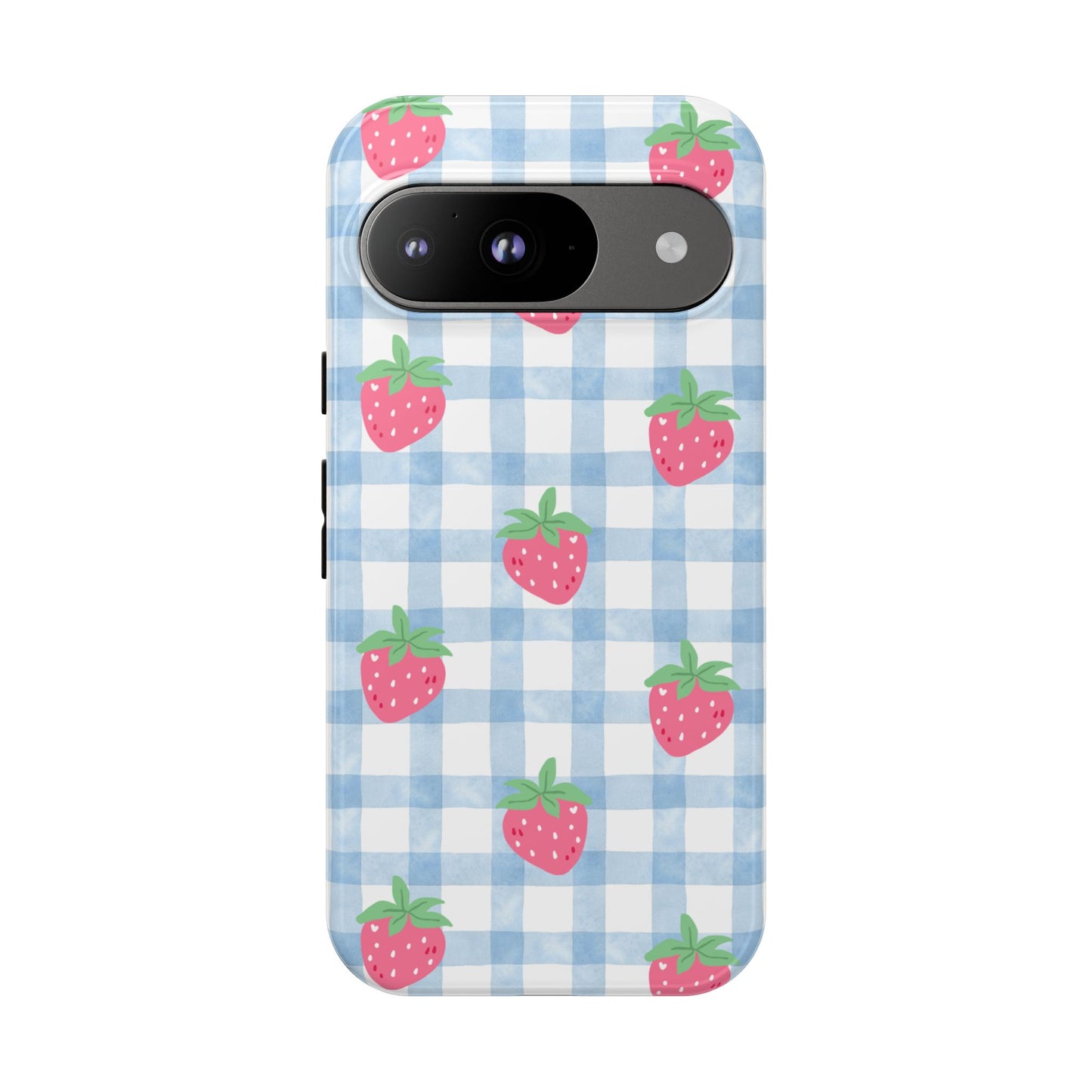 Strawberry Gingham Protective Phone Case