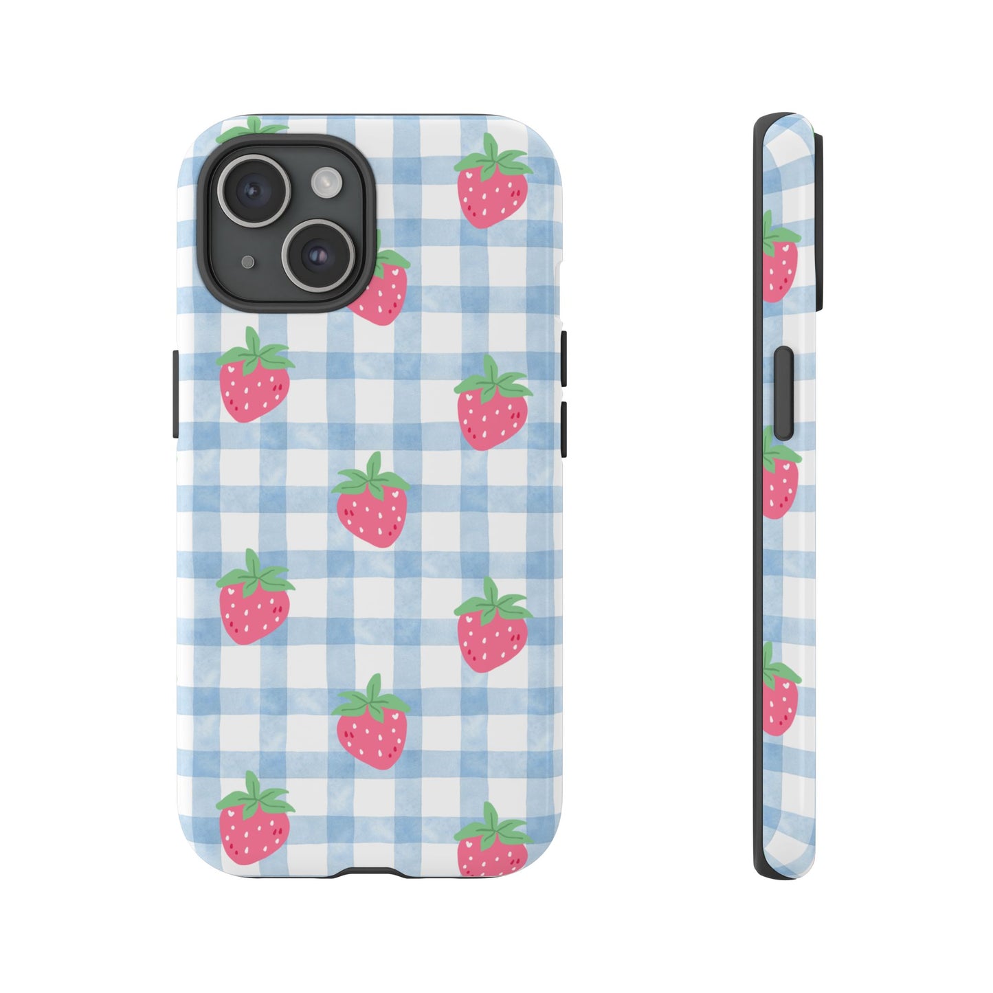 Strawberry Gingham Protective Phone Case