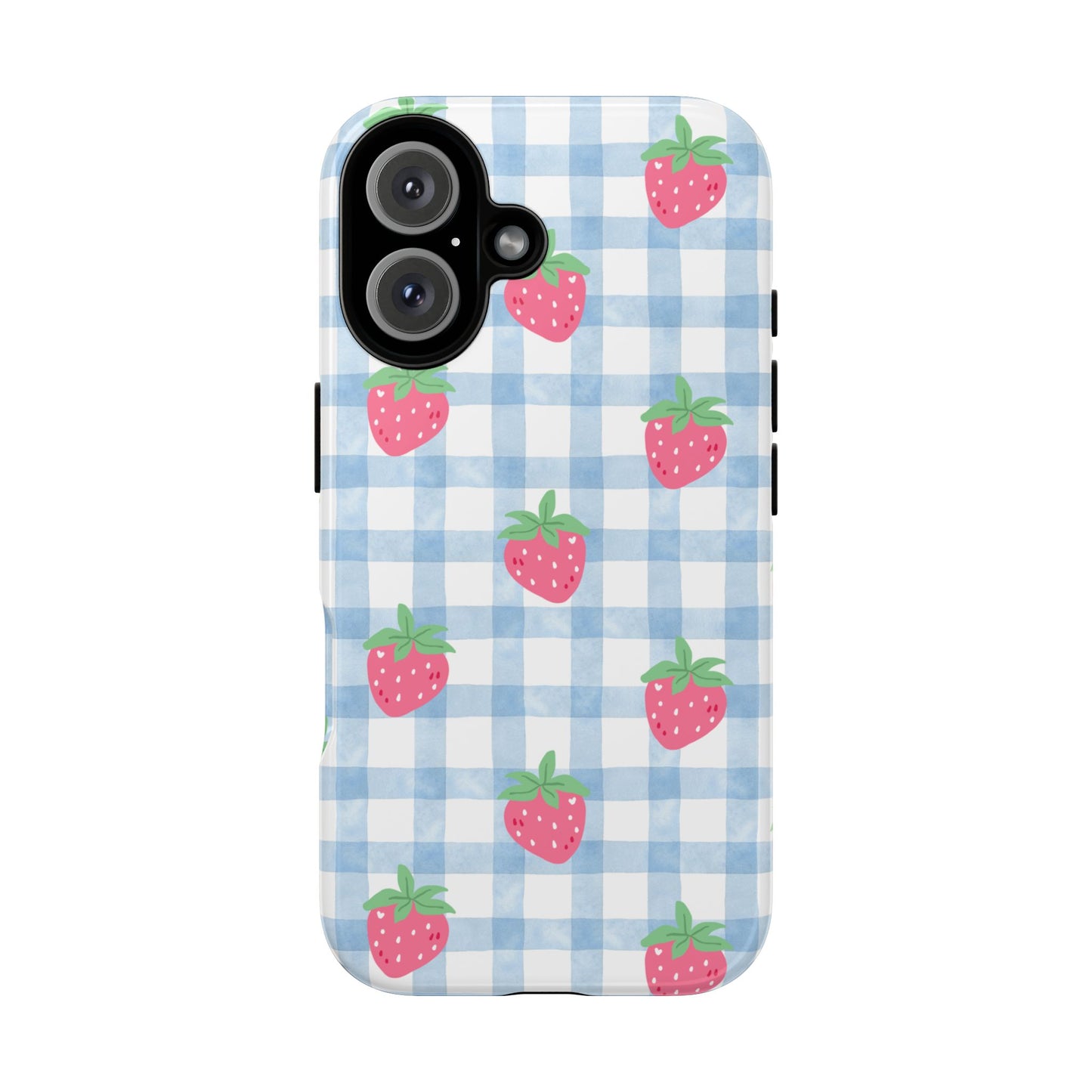 Strawberry Gingham Protective Phone Case
