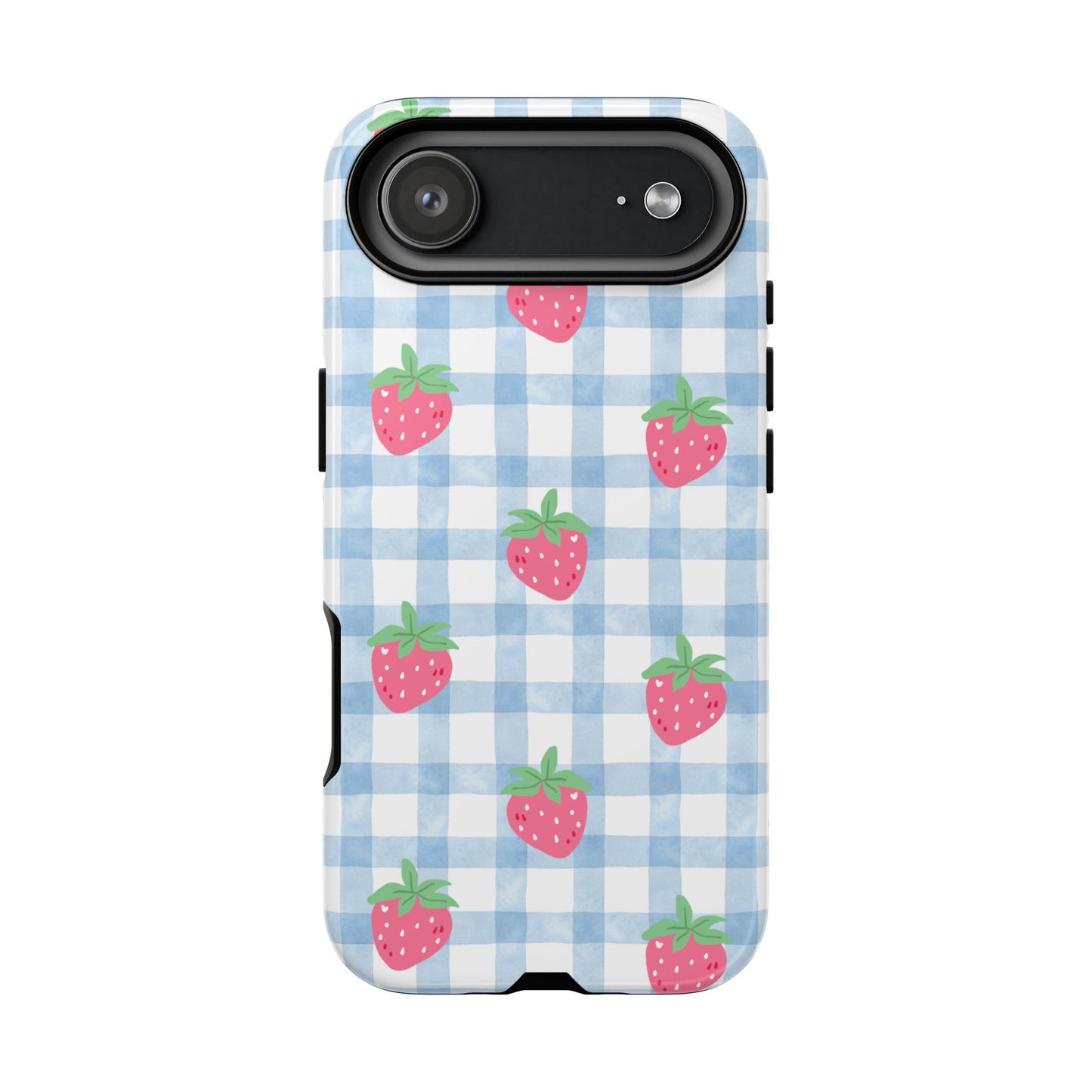 Strawberry Gingham Protective Phone Case