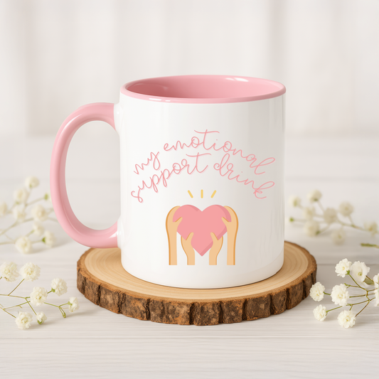 My Emotional Support Drink Pink Mug