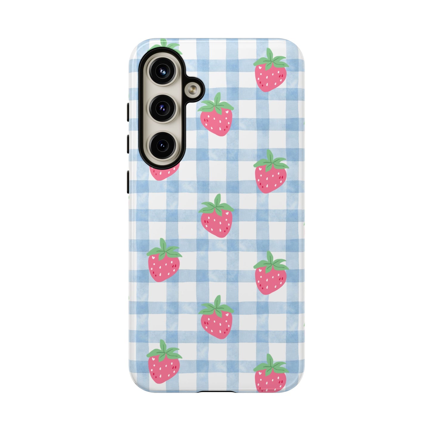 Strawberry Gingham Protective Phone Case