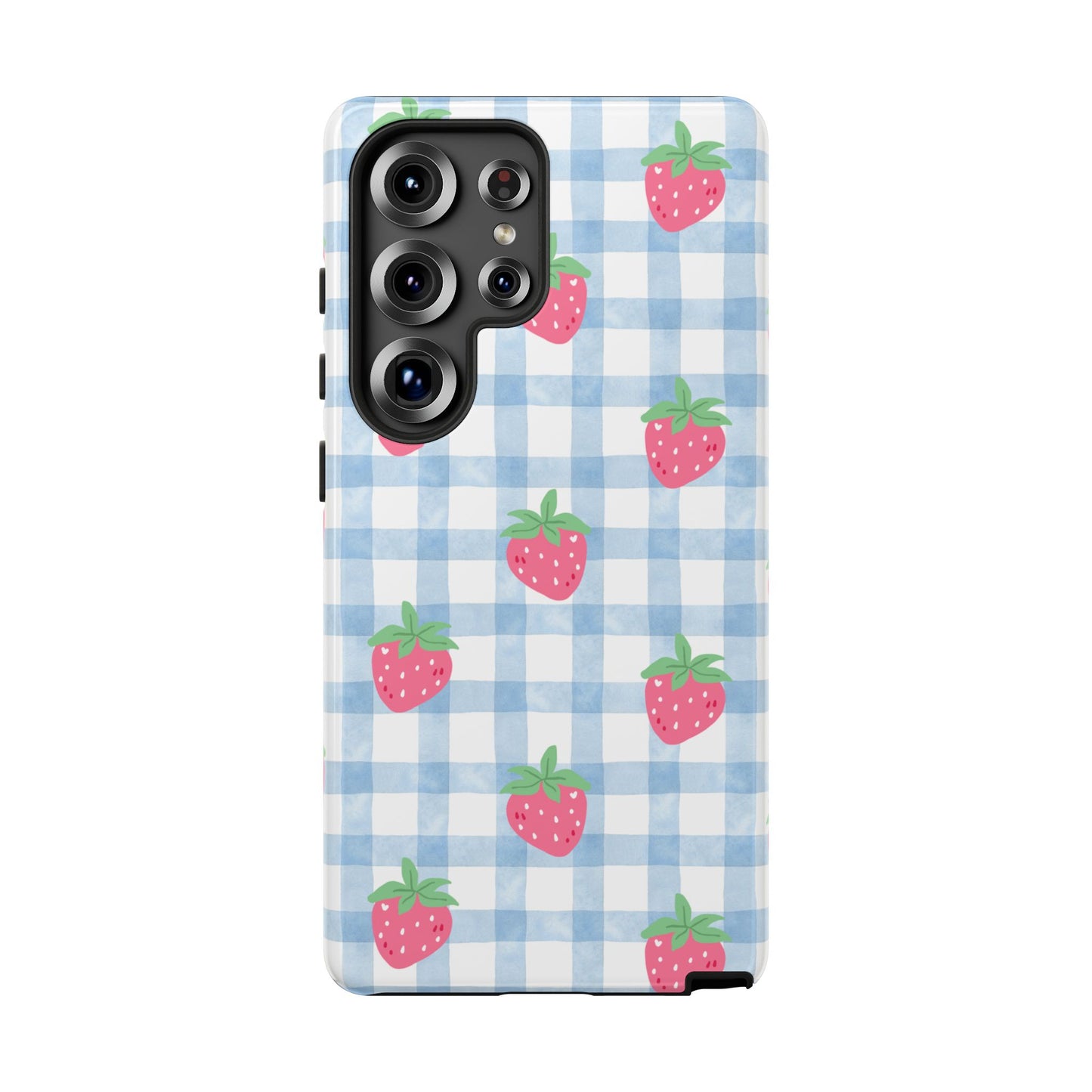 Strawberry Gingham Protective Phone Case