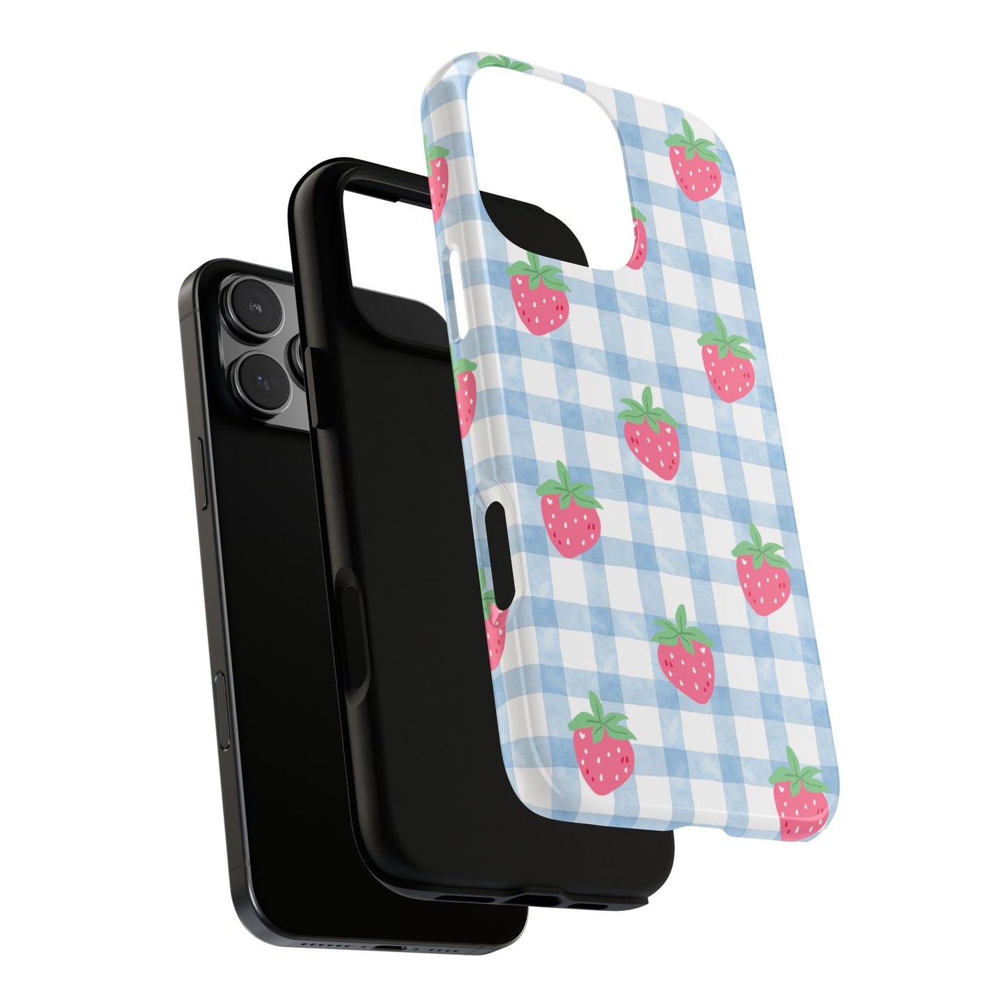 Strawberry Gingham Protective Phone Case
