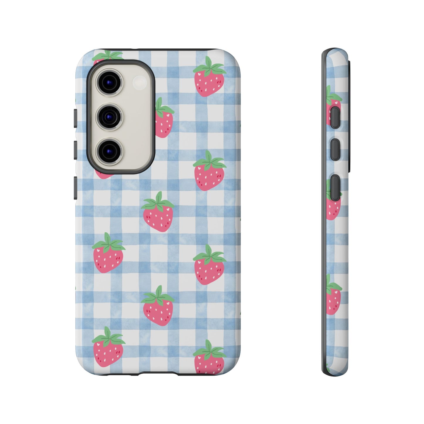 Strawberry Gingham Protective Phone Case