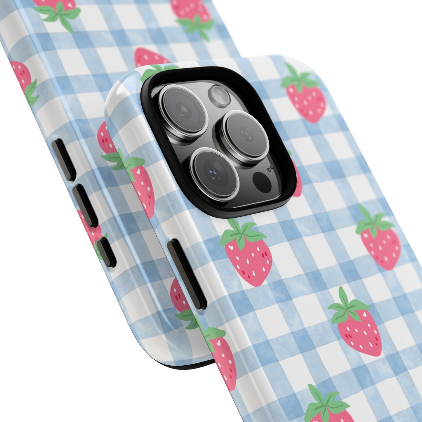 Strawberry Gingham Protective Phone Case