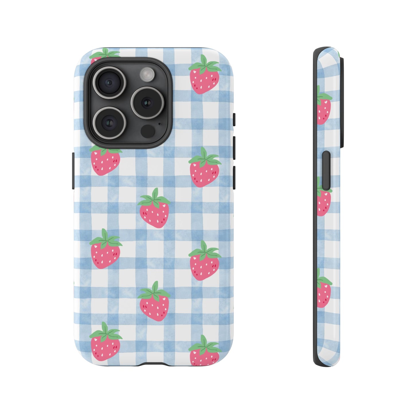 Strawberry Gingham Protective Phone Case
