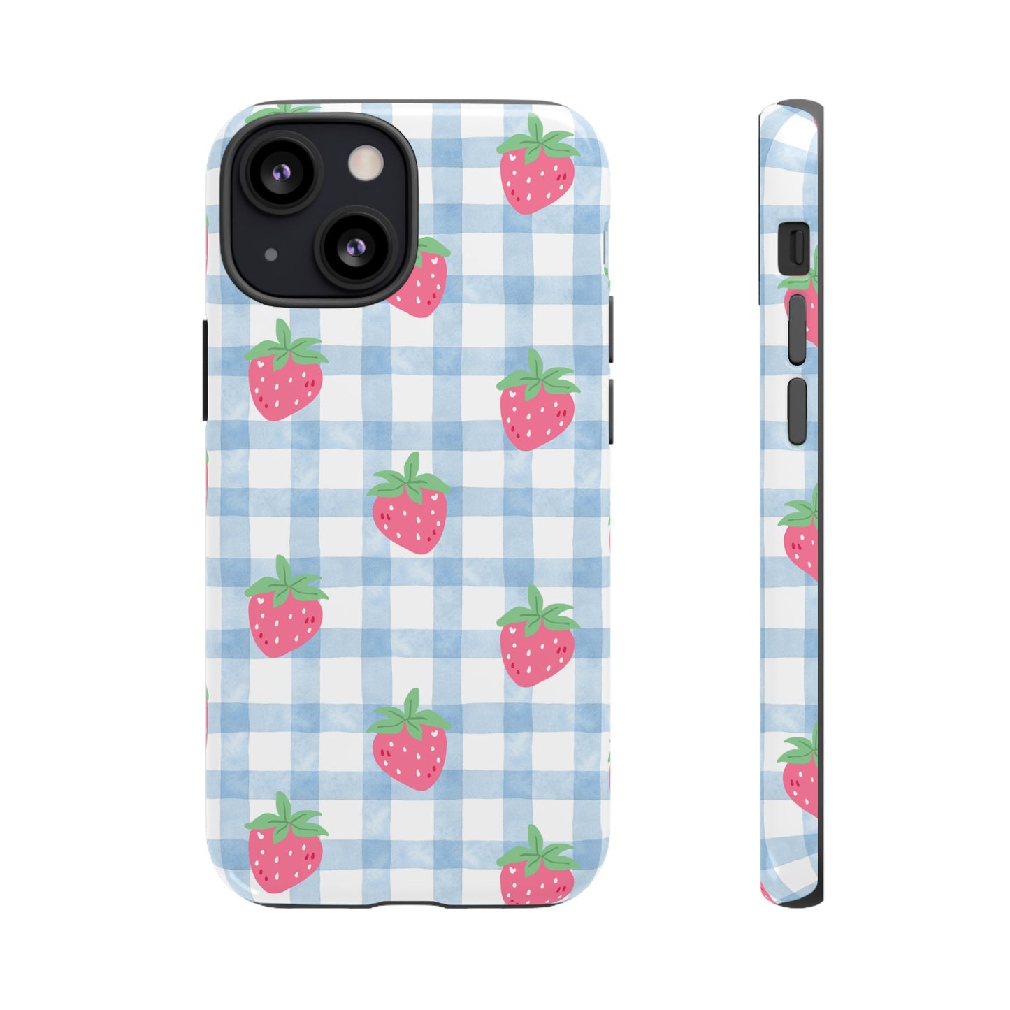 Strawberry Gingham Protective Phone Case