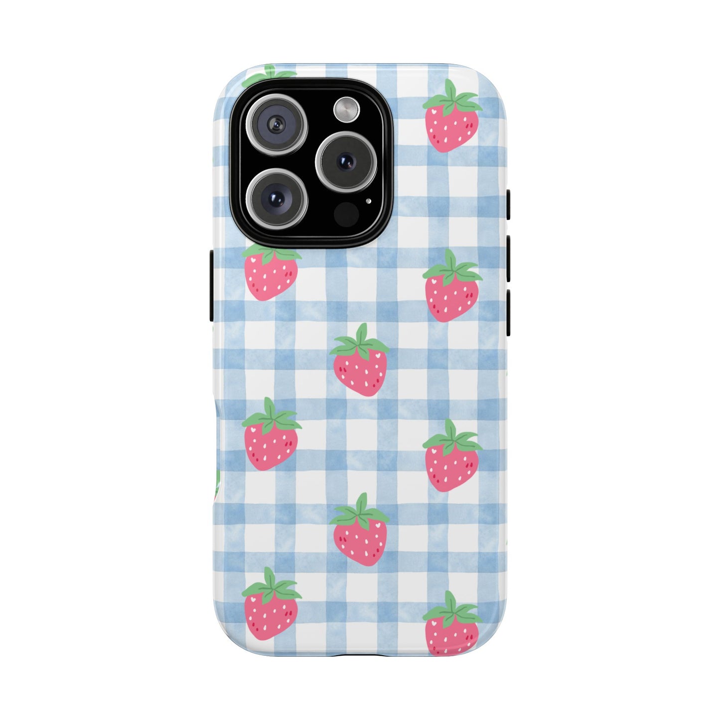 Strawberry Gingham Protective Phone Case