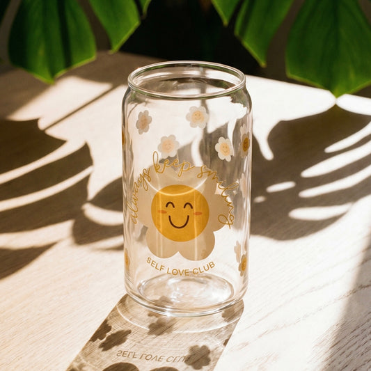 Always Keep Smiling Glass Tumbler