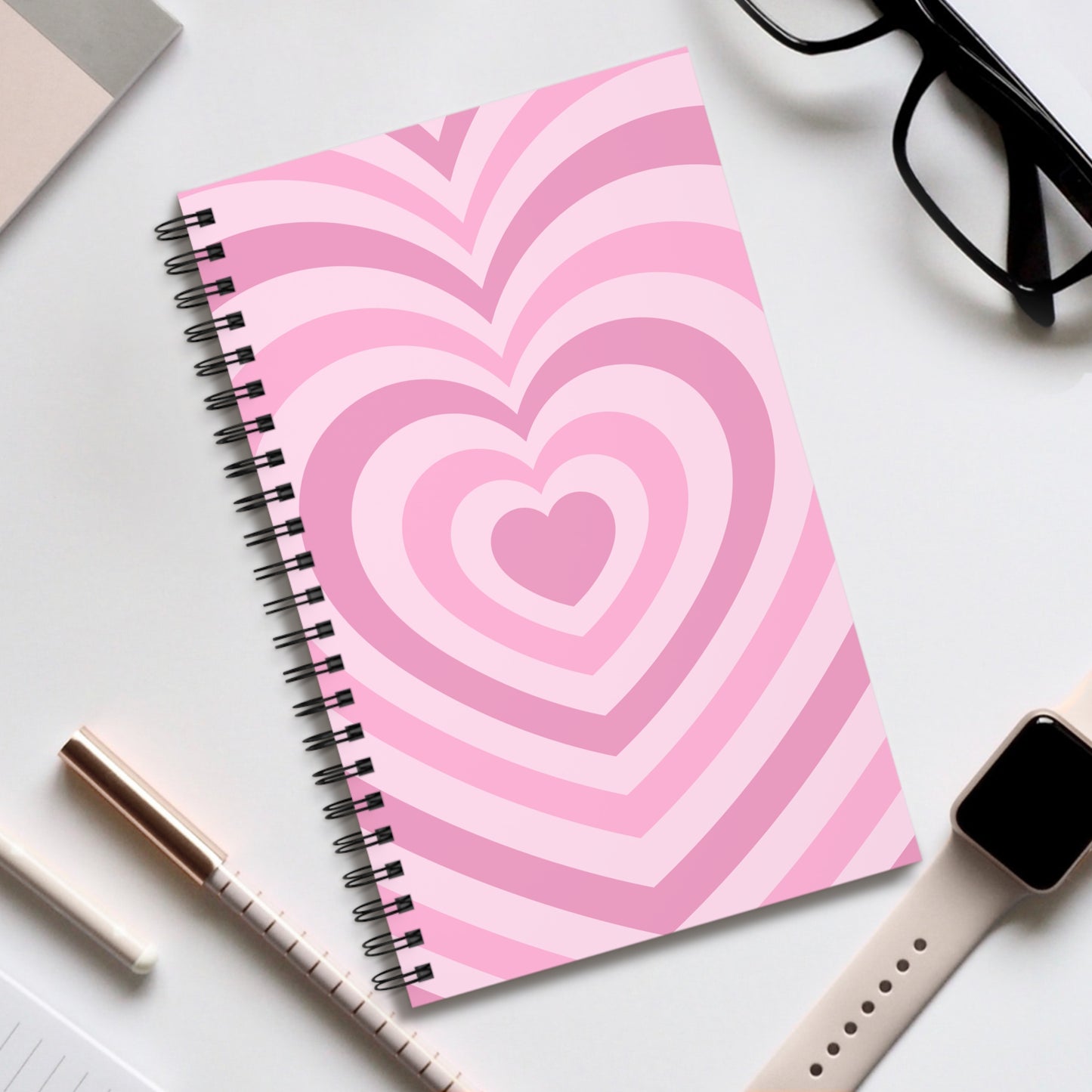 Bubblegum Heart Spiral Notebook
