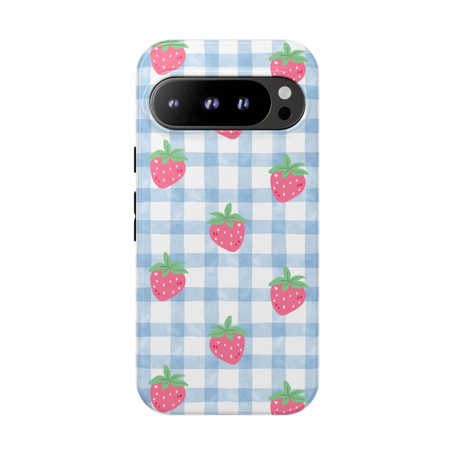 Strawberry Gingham Protective Phone Case