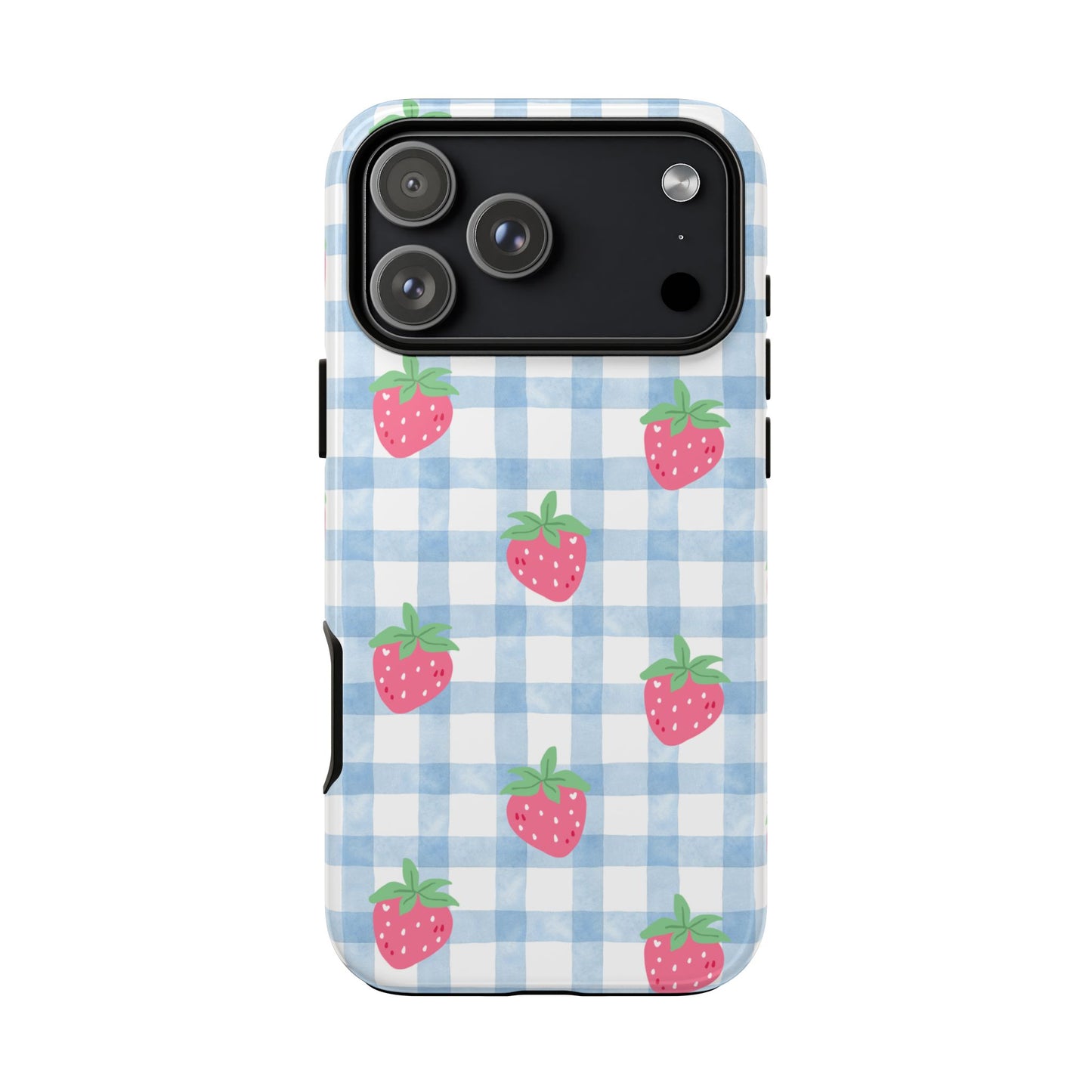 Strawberry Gingham Protective Phone Case